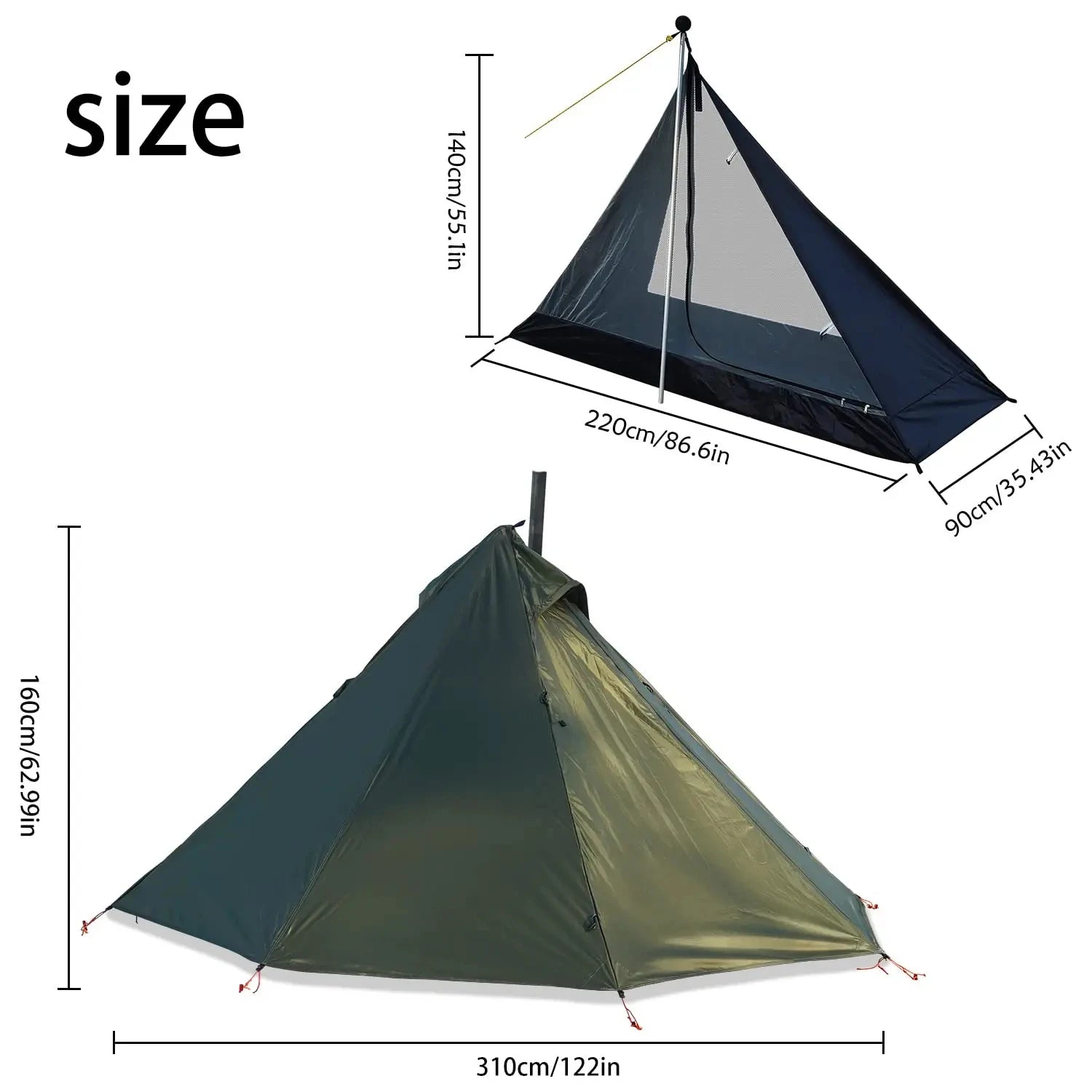 Camping Hot Tent with Chimney Window Outdoor.