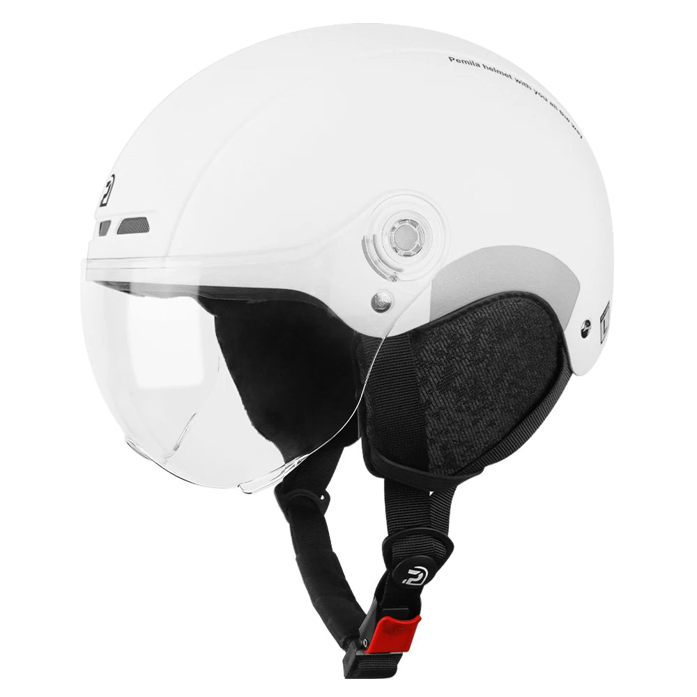 PEMILA Cycling Helmet With Goggles Lens Ear Protection.