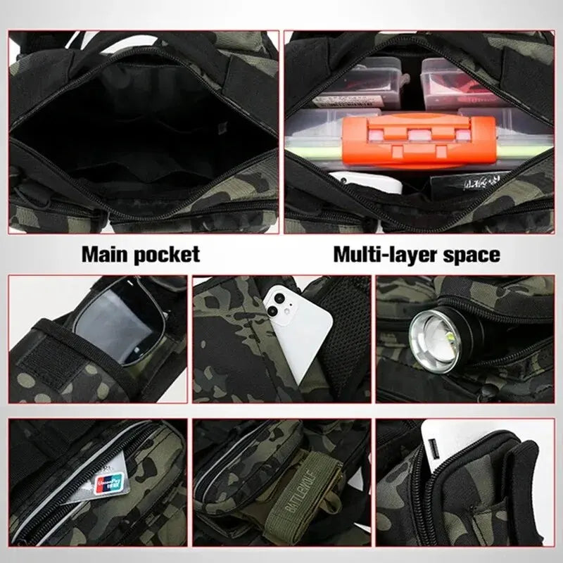 Fishing Tackle Backpack Lure Box Gear Storage Bag.
