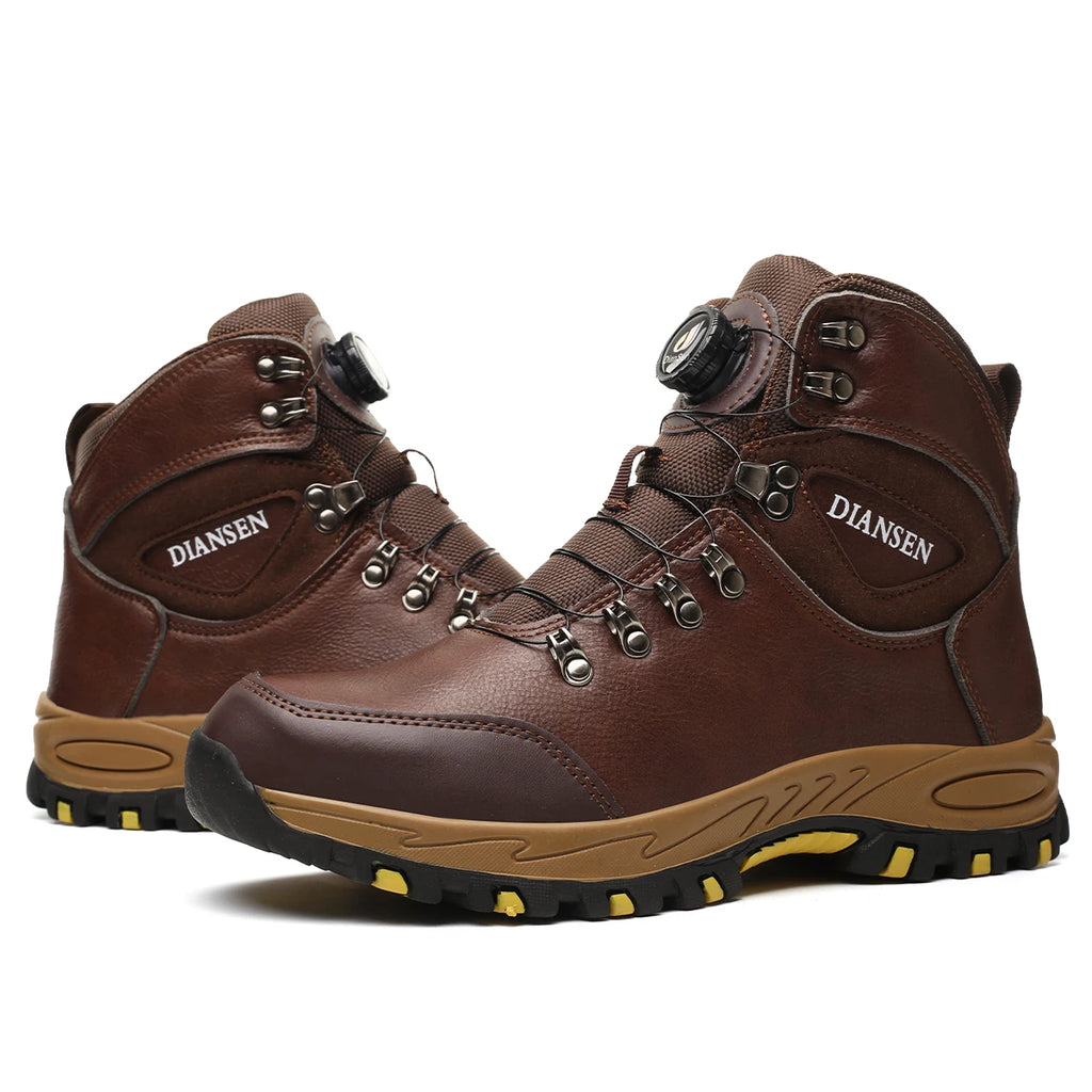 Rotating Button Safety Shoes Men Work Sneakers