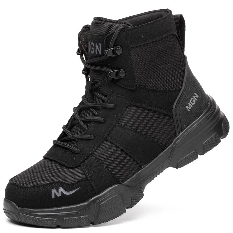 Work Boots Indestructible Safety Shoes Men Steel Toe Shoes