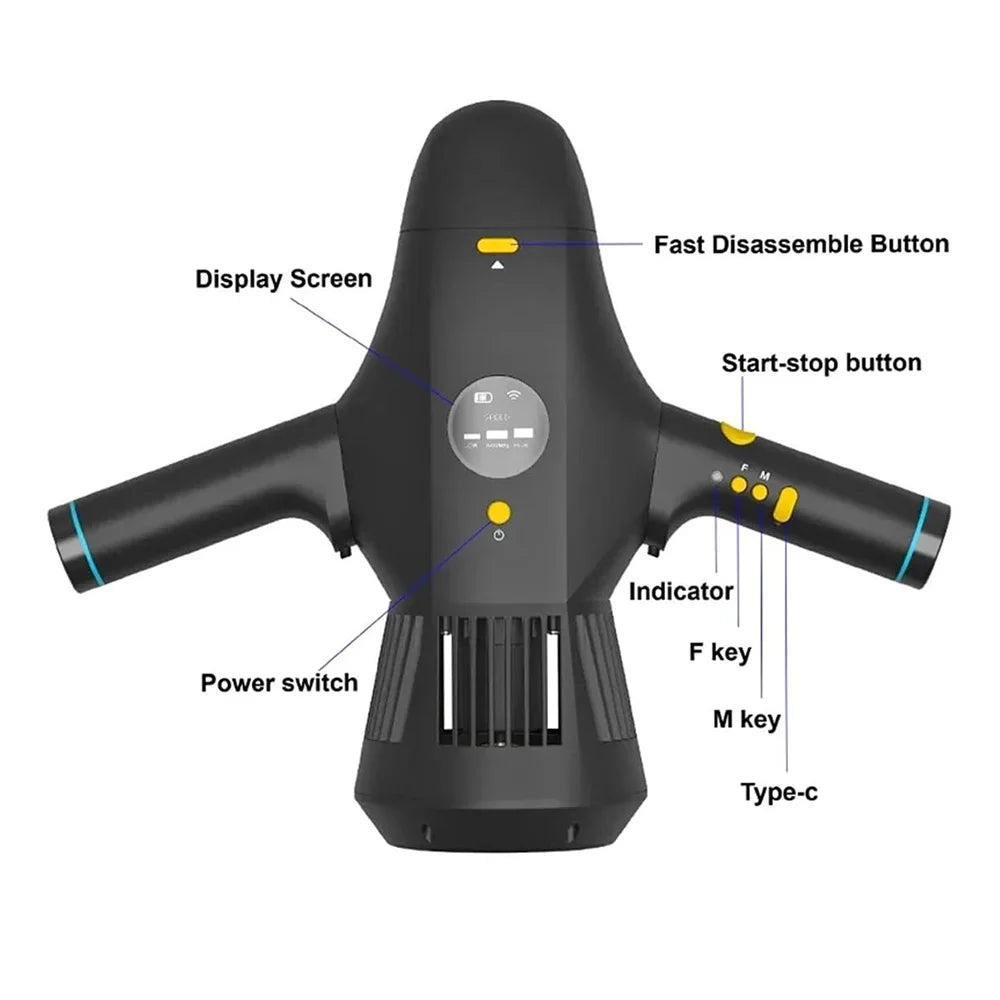 Underwater Scooter Electric Paddle Board Motor with Camera Mount.