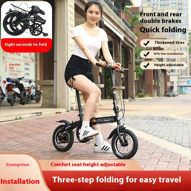 12 Small Bike cycling City Mini Folding Bicycle for Male and Female.