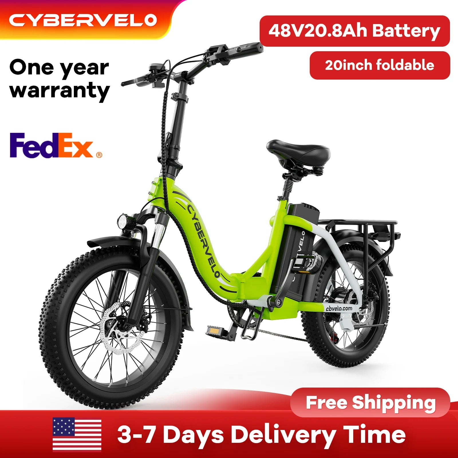 1000W ebike for adults, 20A Large Removable Battery, Foldable Electric Bike, 20" Fat Tire bike for all Terrain Mars700