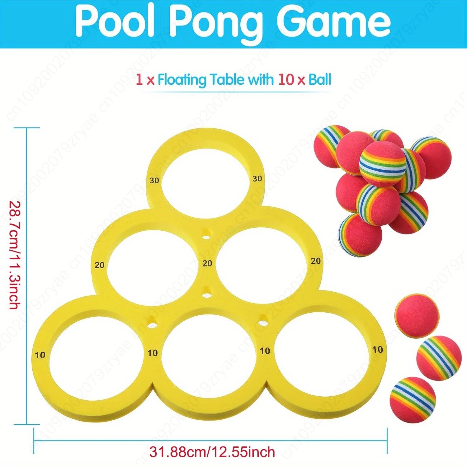 1+10pcs Swimming Pool Toss Game Set.