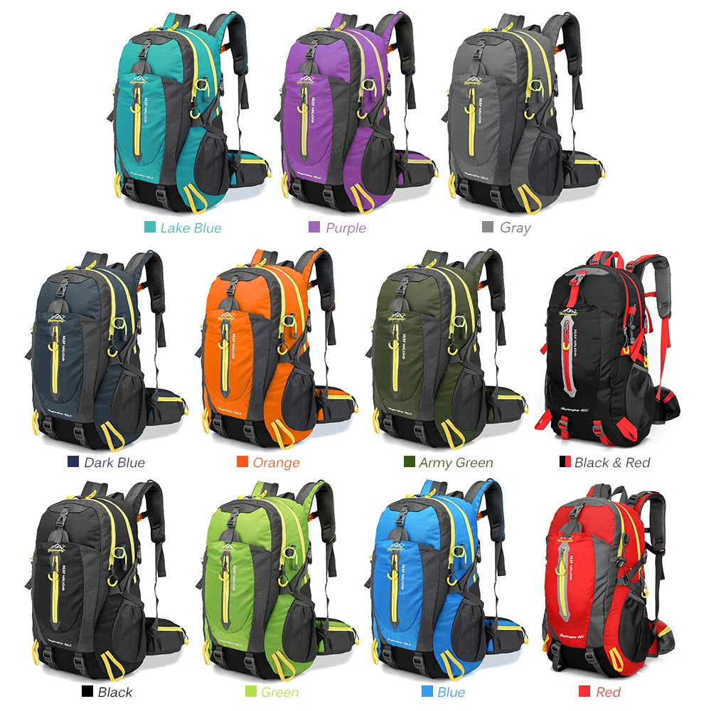 40L Water Resistant Travel Backpack.