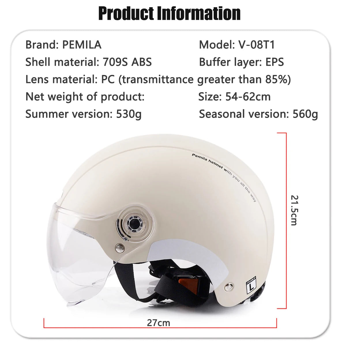 PEMILA Cycling Helmet With Goggles Lens Ear Protection.