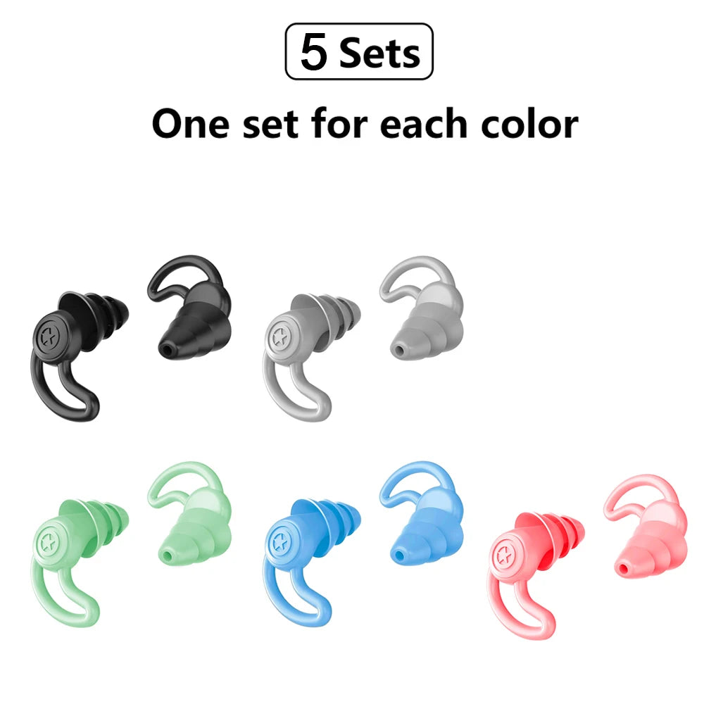 3-Layer Silicone Earplugs for Swimming.