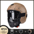 Vintage Motorcycle Helmet Men's Four season Cruise Scooter.