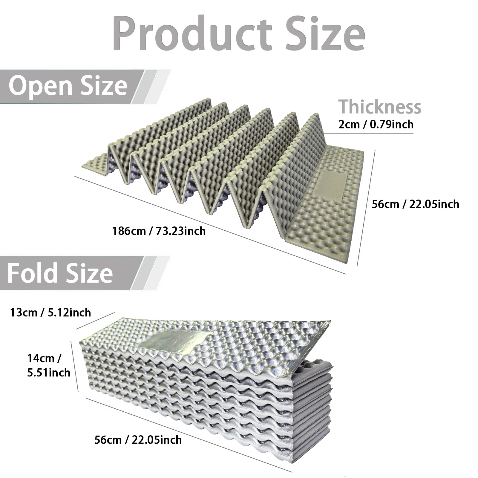 Aluminum Foil Egg Crate Sleeping Pad.