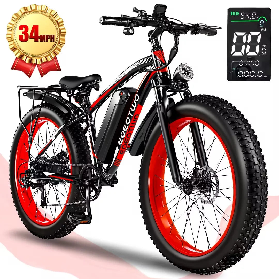 1500W Electric Bike 48V 15Ah Battery 26" 4.0 Fat Tire.