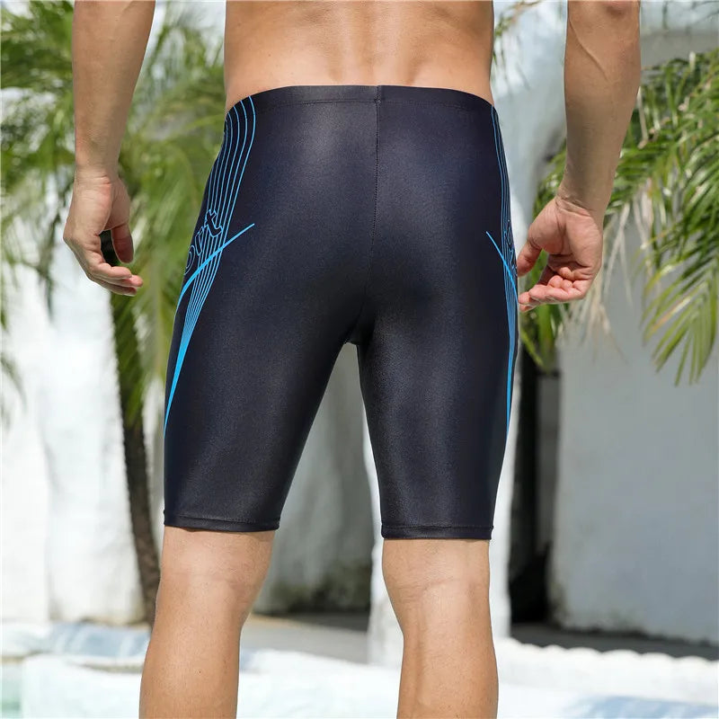 Men's Sportswear Quick-Dry Knee-Length Swimming Shorts.