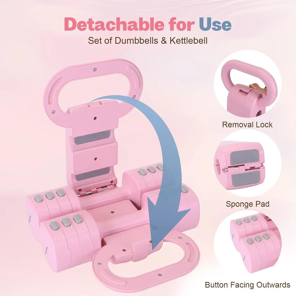 Adjustable Dumbbell Set of 2, 4 in 1 Free Weights.