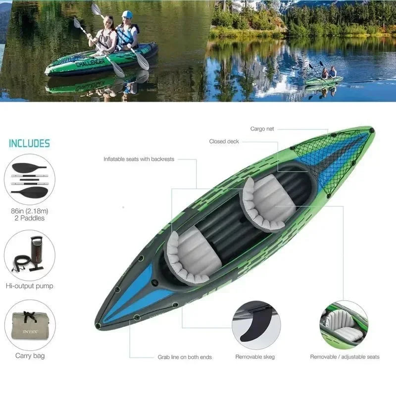 2 Persons Inflatable Kayak Fishing Boat.