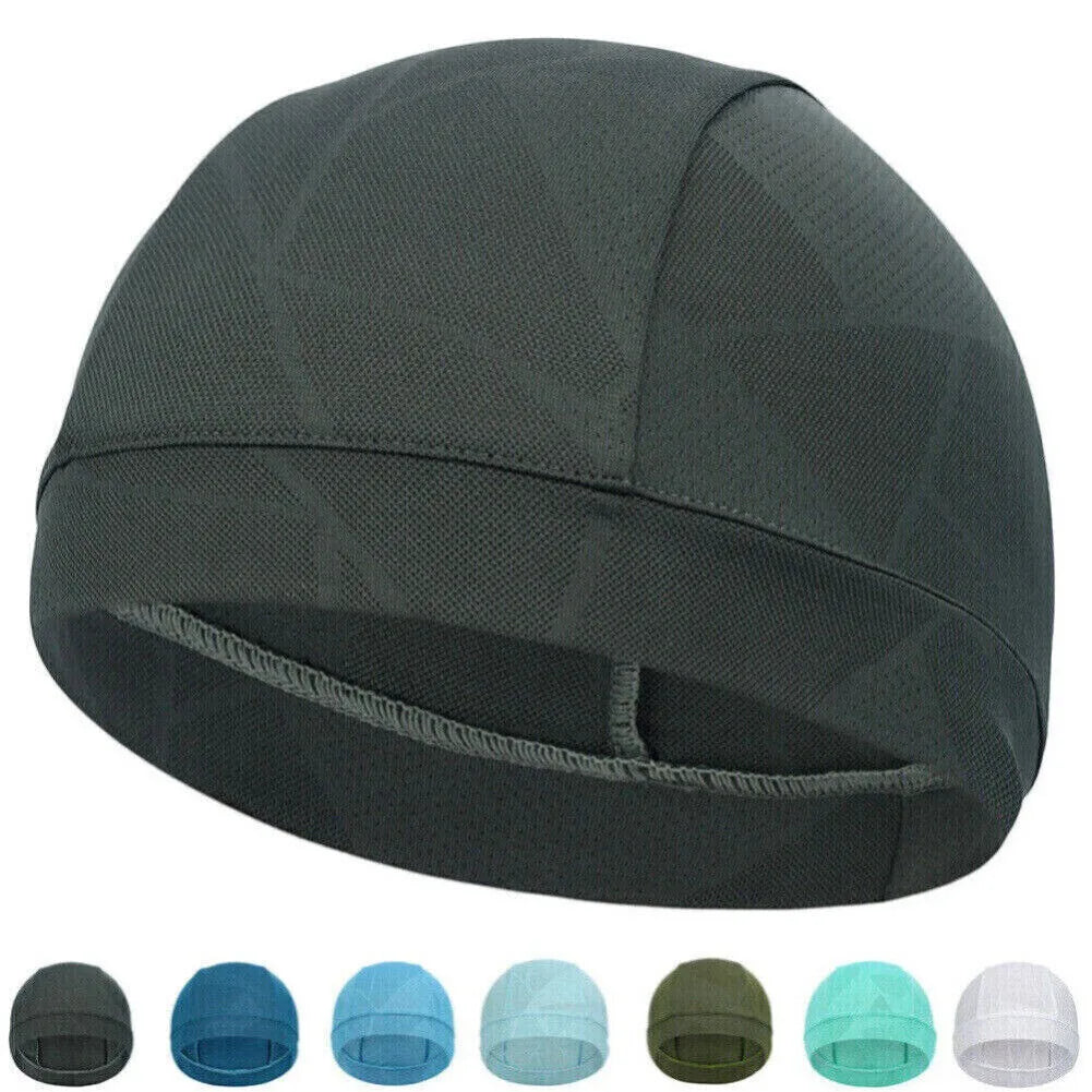 Men's Cooling Skull Cap Anti-UV Bicycle Cycling Running Sports Sweat Wicking Helmet Liner Beanie Hat Breathable Head Wraps
