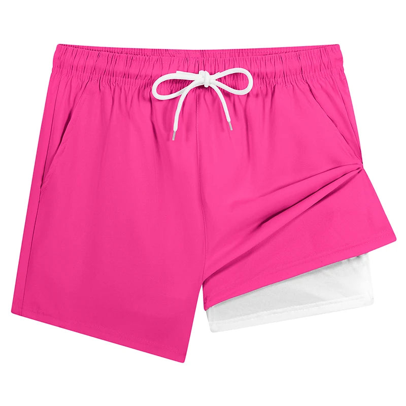 Men's Swim Trunks with Compression Liner Phone Pocket.