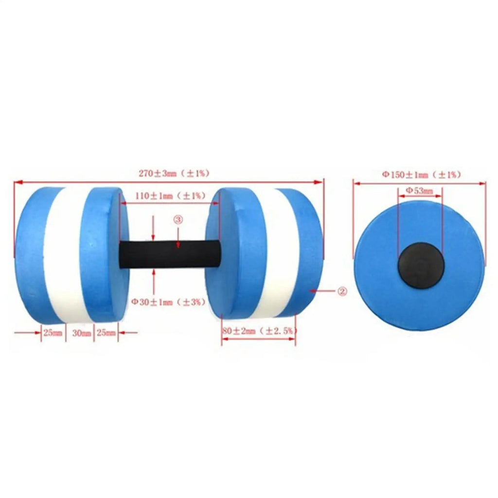 2pcs EVA Water Foam Floating Dumbbell Swimming Pool.