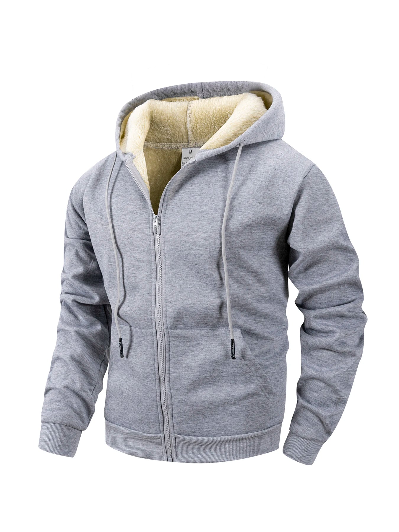 Winter Men's Zipper Jacket Fleece Warm Windproof Hoodies