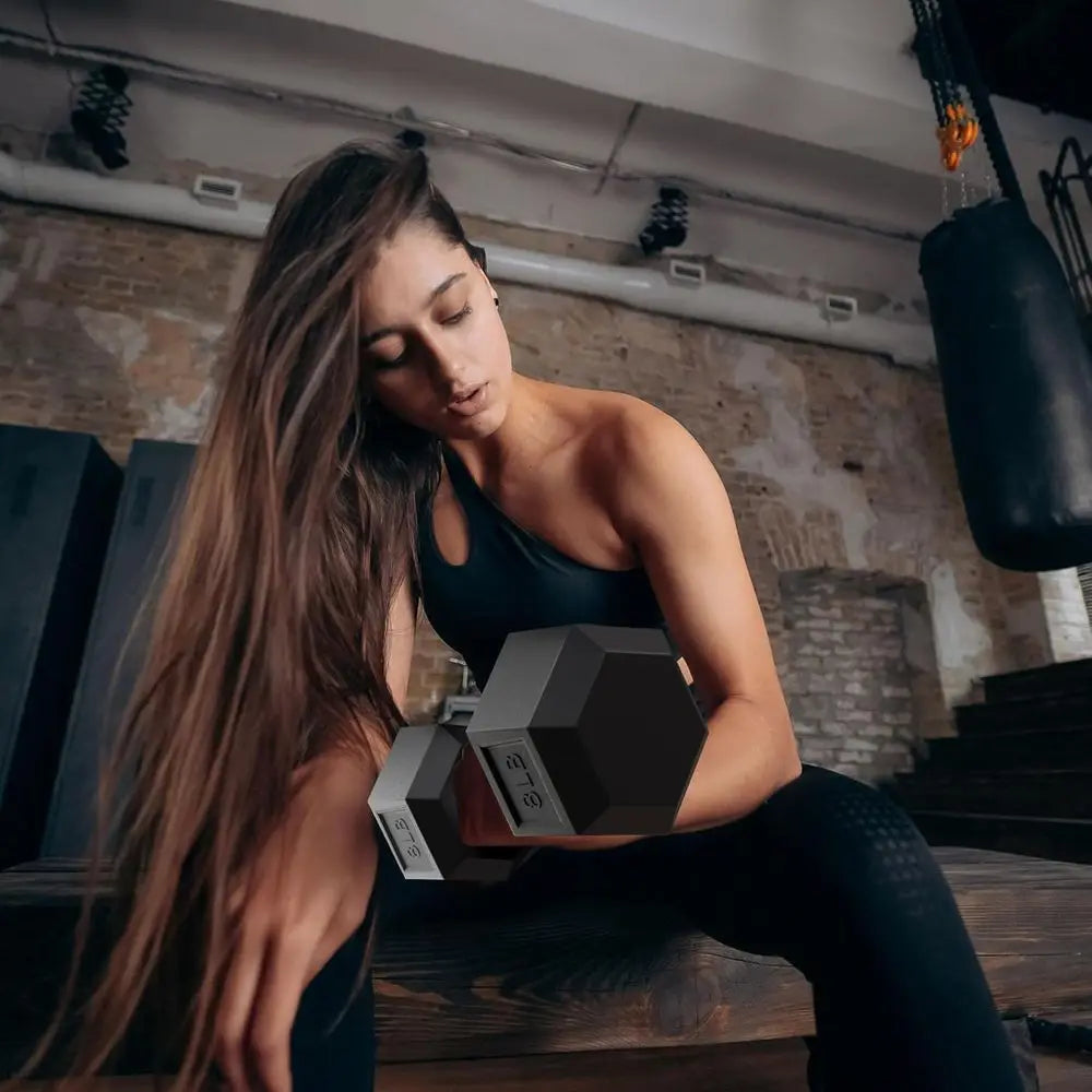 Hex Dumbbells with Rack,